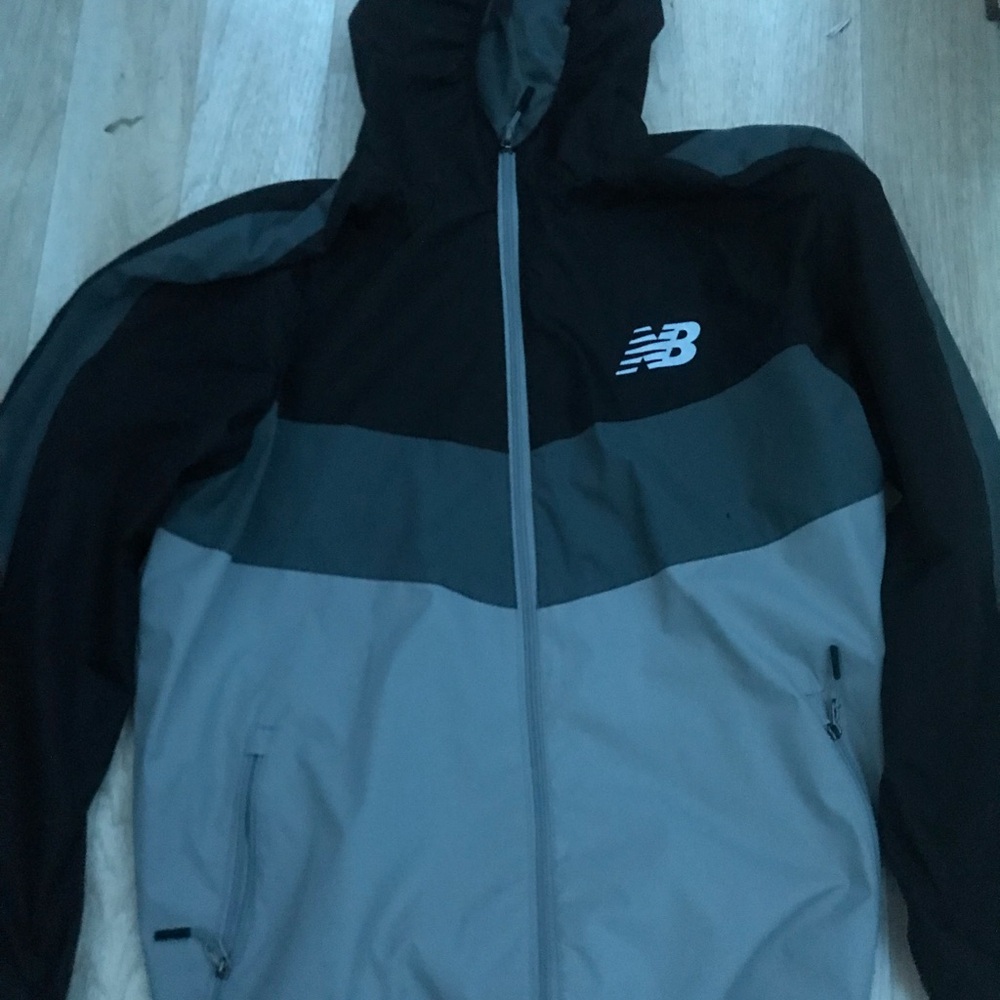 New Balance Gray and Black Windbreaker Athletic Jacket